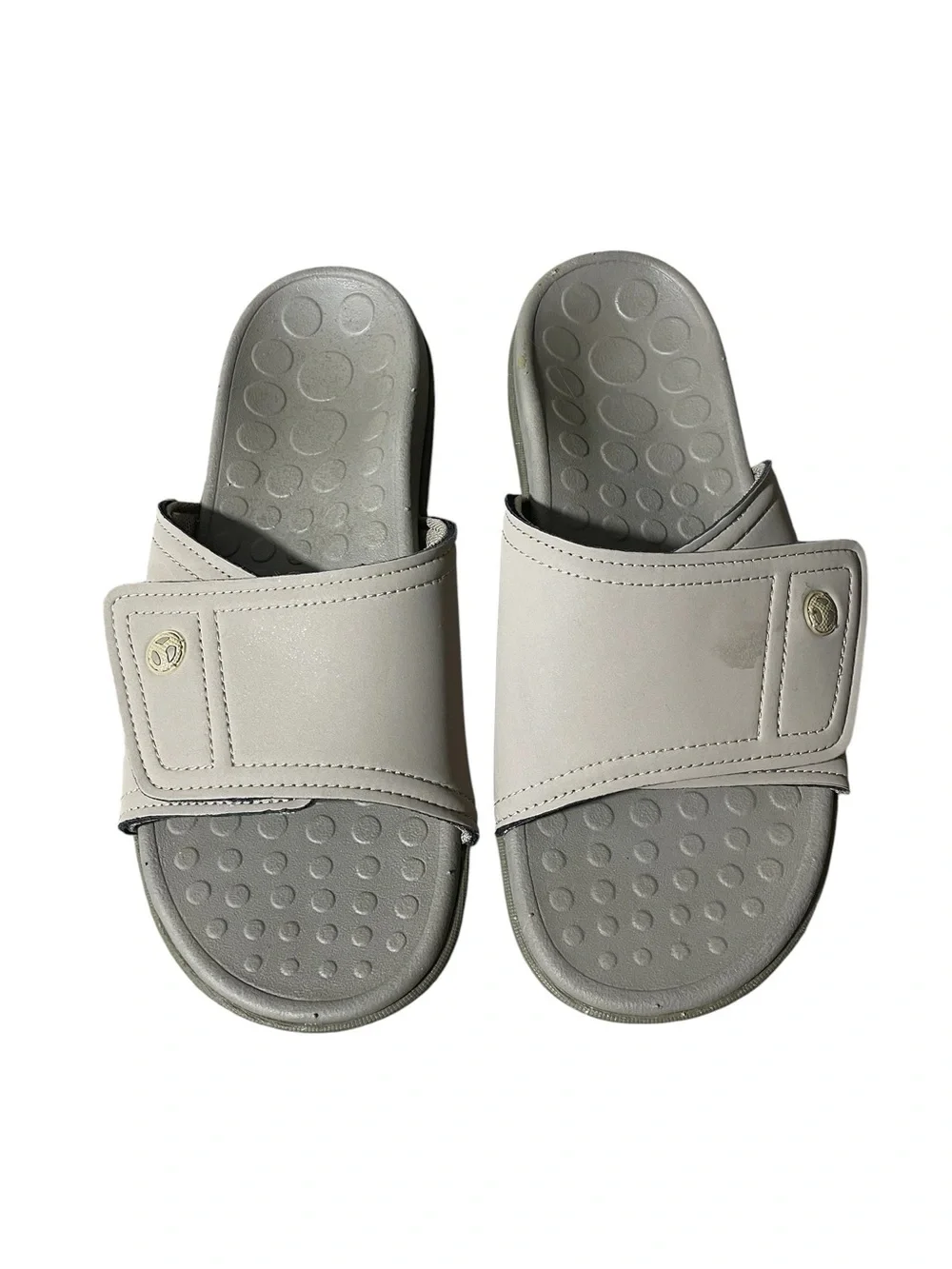 C4- Vionic men’s 9 Adjustable Beige Slide Sandals